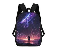 sinyumoney Twilight Galaxy Anime Girl School Backpack Large Water Resistant Laptop Backpack for Boys/Girls/Teenagers 17inch