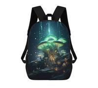 sinyumoney Twilight Mushroom Canopy Backpacks Children's Backpacks School Bag 3D Printed Children's School Backpack Fashion Travel Backpacks for Kids Elementary Middle School 17inch