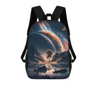 sinyumoney Twilight Stellar Horizon Kids' Book Bag 3D Printing School Bag Boys And Girls Cool Knapsack Casual Back Bag for School Students 17inch