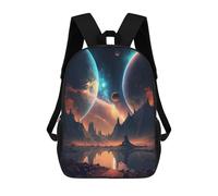 sinyumoney Twin Planets Landscape Backpacks Children's Backpacks School Bag 3D Printed Children's School Backpack Fashion Travel Backpacks for Kids Elementary Middle School 17inch