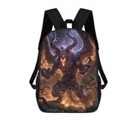 sinyumoney Twisted Demon Fury Rucksacks 3D Printed Children 17inch Backpacks Fashion Casual Daypack Travel Bags Outdoor Casual Daypack for Boy And Girl