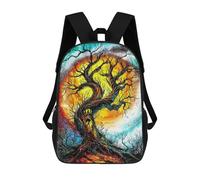 sinyumoney Twisted Enchanted Tree Gothic Fantasy Art Kids' Backpack 3D Printing School Bag Boys Cool Daypacks Casual Knapsack Fun Back Bag for Kids And Teenager 17inch