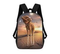 sinyumoney Twisted Giraffe Backpack Kids School Bag Boys Cartoon 3D Print Students Schoolbag Laptop Daypack for Boys Girls 17inch