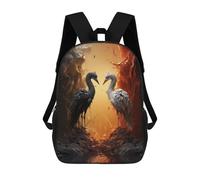 sinyumoney Two Birds in A Fiery Landscape Backpack School Secondary Causal Travel High School Bags for Men/Women 17inch