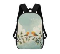 sinyumoney Two Birds on A Branch Rucksacks 3D Printed Children Backpacks Fashion Casual Daypack Cute Travel Bags Outdoor Casual Daypack for Boy And Girl 17inch