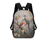 sinyumoney Two Birds on Branch Backpacks Kids School Backpack School Bag 3D Printed School Bag for Boys Elementary And Middle School Students 17inch