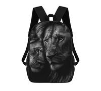 sinyumoney Two Cuddling Lions Backpack 3D Printed Children's School Backpack Kids Travel Backpacks High Capacity Book Bags Children's Backpack Rucksack 17inch