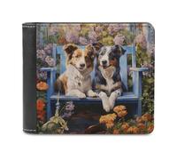 sinyumoney Two Dogs on A Bench -4 3D Print Men's Wallet Credit Card Holder RFID Blocking Stylish Slots Note Section Purse for Boys Girls 11.7cm*9.5cm