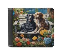 sinyumoney Two Dogs on A Bench with Flowers -1 3D Print Clutch Purse Card Slots Coin RFID Blocking Slots Note Section Purse Everyday Use 11.7cm*9.5cm