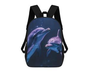 sinyumoney Two Dolphins Underwater Backpack School Bag Backpack For Girls Boys Backpacks Large Capacity Kids Backpack Lightweight School Bags For Kids Students 17inch