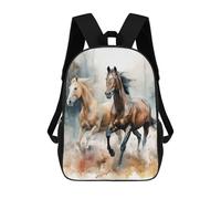 sinyumoney Two Elegant Horse Running Backpack School Bag Business Laptop Rucksack Bag Unisex Casual Daypack for Teenage Girls Boys Women Men 17inch