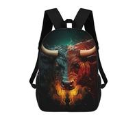sinyumoney Two Faced Crypto Bull Backpack, Children's Backpack, Student School Bag Bookbag Rucksack, 3D Printed School Bag for Boys Girls 17inch
