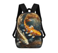 sinyumoney Two Fish in Harmony Backpack School Bag Large Water Resistant Laptop Backpack for School/Work/Travel 17inch