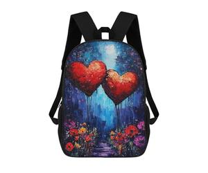 sinyumoney Two Hearts in The Night Backpack School Bag Work Business College School for Men/Women 17inch