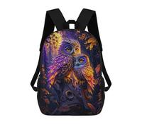 sinyumoney Two Owls Cuddle in Tree Backpacks Kids School Backpack School Bag 3D Printed School Bag for Boys Elementary And Middle School Students 17inch