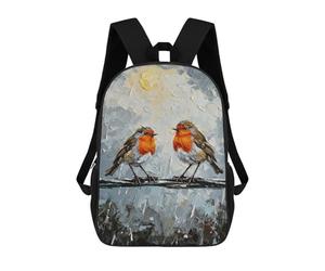 sinyumoney Two Robins on A Wire Painting School Backpack Large Lightweight Casual Backpack for Boys/Girls/Teenagers 17inch
