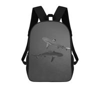 sinyumoney Two Sharks Swimming in The Ocean Backpack School Water Resistant Computer Rucksack for Boys/Girls/Teenagers 17inch