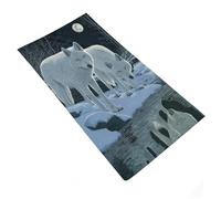 sinyumoney Two White Wolves Under Moonlight Bathroom Towels Set Super Soft Feel Goal Design Towel Gentle for Sensitive Skin 35x73cm