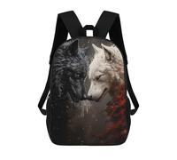 sinyumoney Two Wolves Fighting Rucksack Daypacks Business Backpack Water Resistant Bookbag for Girl, Teen Girls 17inch