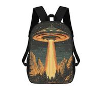 sinyumoney UFO Over Forest Backpacks Kids School Backpack School Bag 3D Printed School Bag for Boys Elementary And Middle School Students 17inch