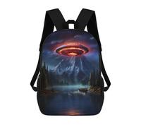 sinyumoney UFO Over Sea School Backpack Large Water Resistant Laptop Backpack for Teenage Girls Boys Women Men 17inch