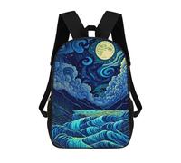 sinyumoney Under A Midnight Sun 17 Inch Backpacks Kids Schoolbag,3D Printed Elementary And Middle School Students Backpacks for Boys Girls