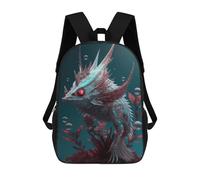 sinyumoney Underwater Alien Creature 3D Printed Kids School Bag Rucksacks Children's School Fashion Casual Back Pack High Capacity Travel Book Bags Backpack for Kids 17inch