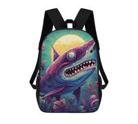 sinyumoney Underwater Fantasy Bioluminescent Shark School Backpack Secondary Causal Travel High School Bags for Campus Outdoor Travel Sports 17inch