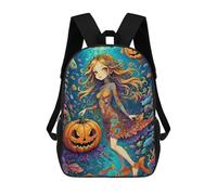 sinyumoney Underwater Halloween Mermaid Kids School Backpack 3D Printed Backpacks Fashion School Bag Rucksacks for Boys Elementary And Middle School Students 17inch