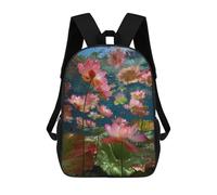 sinyumoney Underwater Lotus Garden Backpacks 3D Printed Kids School Backpack Outdoor Casual Daypack Fashion Casual Children Backpacks Cute Travel Bags 17inch