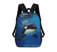 sinyumoney Underwater Orca Portrait Rucksacks 3D Printed Children Backpacks Fashion Casual Daypack Cute Travel Bags Outdoor Casual Daypack for Boy And Girl 17inch