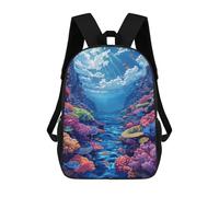 sinyumoney Underwater Paradise Coral Reef Children's Backpacks School Backpack 3D Printed for Kids Travel Rucksacks Book Bags Kids 17inch School Bag