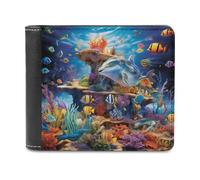 sinyumoney Underwater Paradise Coral Reef Life -2 3D Print PU Leather Wallet Use Holds Bills Leather RFID Banknote Compartments Fashion Slim Wallets 11.7cm*9.5cm