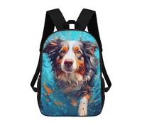 sinyumoney Underwater Shepard Backpacks Kids 17inch School Backpack School Bag 3D Printed School Bag for Boys Elementary And Middle School Students