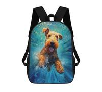 sinyumoney Underwater Terrier Dog Backpack School Bag Lightweight Schoolbag Dayback Bookbag College for Girl, Teen Girls 17inch