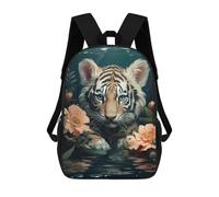 sinyumoney Underwater Tiger Blossom School Backpack High Secondary School Bags Casual Backpack for Girls Boys Teenage 17inch