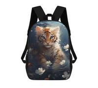 sinyumoney Underwater Tiger Cub Serenity Kids Backpack, Backpack School Bag, Backpacks Kids School 3D Printed School Bags for Elementary And Middle School Students Teens Birthday Gift 17inch