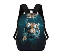 sinyumoney Underwater Tiger Encounter School Bag Backpack Teen Schoolbag 3D Printing Adjustable Schoolbag Fashion Pocket Bag for Kids Boys Girls Students And Teenagers Fans 17inch