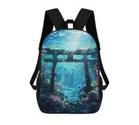 sinyumoney Underwater Torii Gate Backpacks Kids Student Schoolbag,3D Printed Backpacks,Elementary And Middle School Students Backpacks for Boys Girls 17inch