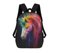 sinyumoney Unicorn Colorful Powder Backpack School Bag School Secondary High School College Backpack Travel for Boys/Girls/Teenagers 17inch