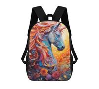 sinyumoney Unicorn Colorful School Backpack for Girls 17inch Casual Daypack Lightweight Rucksack Boy Girl Backpack for Middle School Students