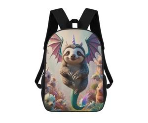sinyumoney Unicorn Dragon Baby Sloth Hybrid Backpacks Kids School Backpack School Bag 3D Printed Fashion School Bags for Boys Elementary And Middle School Students 17inch