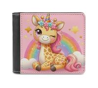 sinyumoney Unicorn Dreams Rainbow Magic 3D Print Men's Wallet Credit Card Slots Slots Note Section Modern Style Purse Craftsmanship Gifts 11.7cm*9.5cm