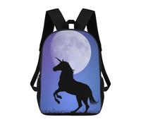 sinyumoney Unicorn Horse Fantasy Backpack 3D Printed Children's School Backpack for Kids High Capacity Travel Rucksacks Book Bags Kids School Bag Back Pack 17inch