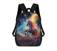 sinyumoney Unicorn in Cosmic Nebula Backpacks Kids School Backpack School Bag 3D Printed School Bag for Boys Elementary And Middle School Students 17inch