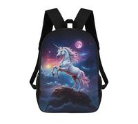 sinyumoney Unicorn in The Night Sky Children's Backpacks School Backpack 3D Printed Backpack for Kids Travel Rucksacks Book Bags Kids School Bag 17inch