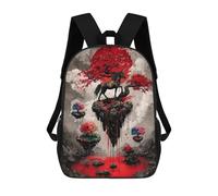 sinyumoney Unicorn on Floating Island with Red Moon Backpacks, Kids Backpack Student School Bag 3D Printed Travel Backpacks Fashion Accessory Backpack Children Waterproof School Bags 17inch