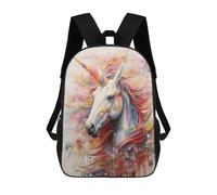 sinyumoney Unicorn Walking in Paint Backpack School Bag Rucksack Casual Daypacks School Work Travel Bag for Girl, Teen Girls 17inch