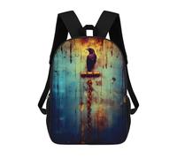 sinyumoney Unisex Abstract Raven Art Backpack 3D Printed Travel Rucksack Casual Laptop Rucksack Lightweight Schoolbag For Men Women Boys Girls 17inch