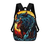 sinyumoney Unisex Angry Wolf with Chains Illustration Backpack 3d Printed Travel Backpack Casual Laptop Backpack Lightweight SchoolBag for Men Women Boys Girls 17inch